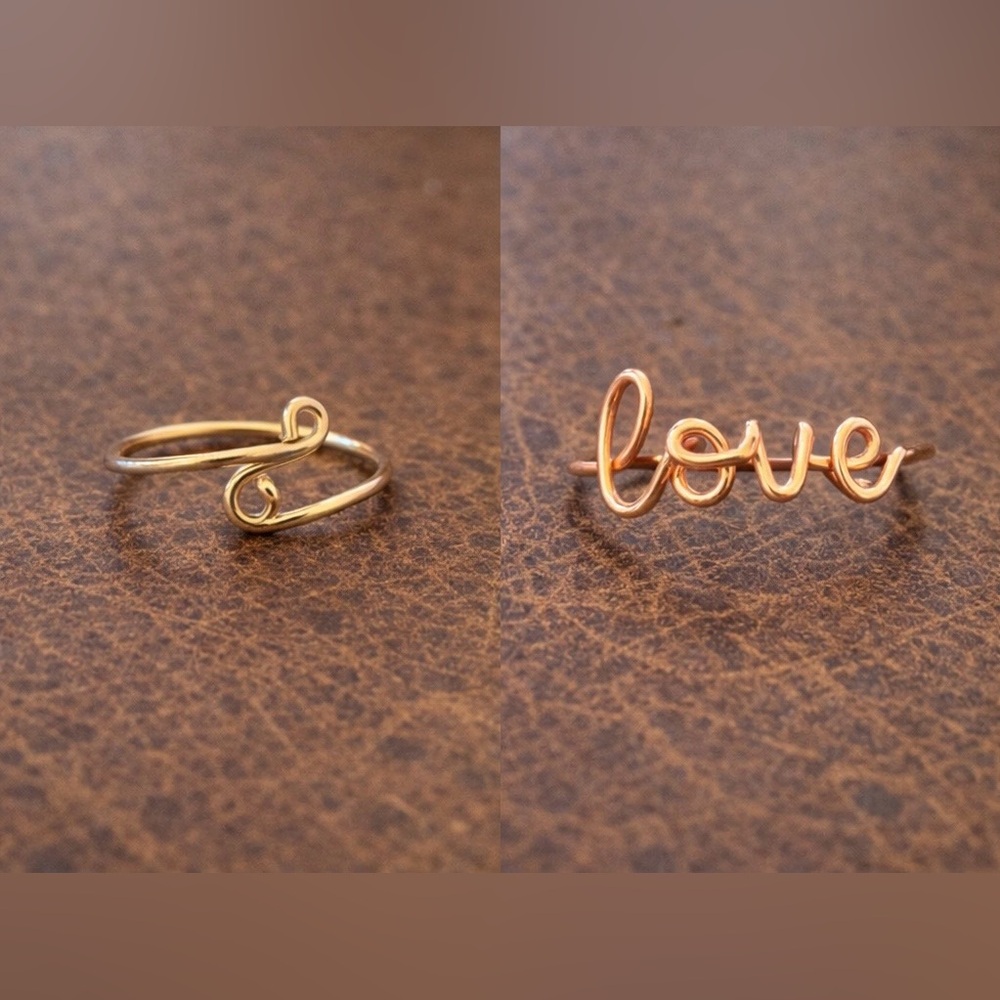 Rose Gold-Tone “LOVE” Wire Ring